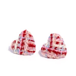 Sweetheart Stitching Paparazzi Woven Heart Earrings - Red, Pink, and Blue